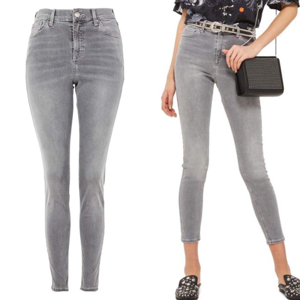 Topshop Jamie grey high rise jeans